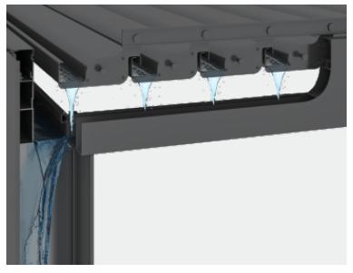 Model NX60 Upgraded Details: Integrated Beams & Gutter