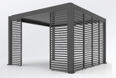 Grey Free Standing Model NX60 Slatted Screen Add-Ons
