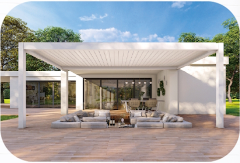 White Outdoor Pergola at Yard